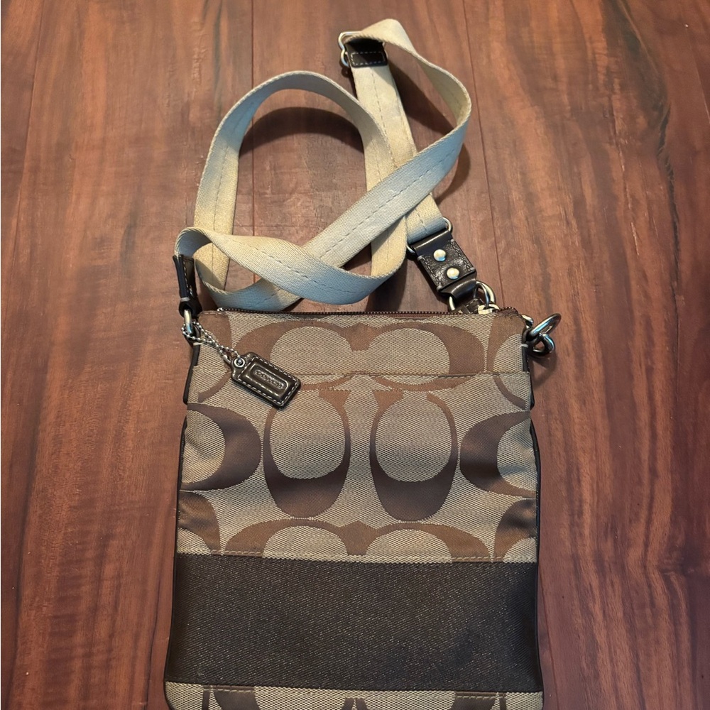 Coach Brown and Tan Crossbody Bag